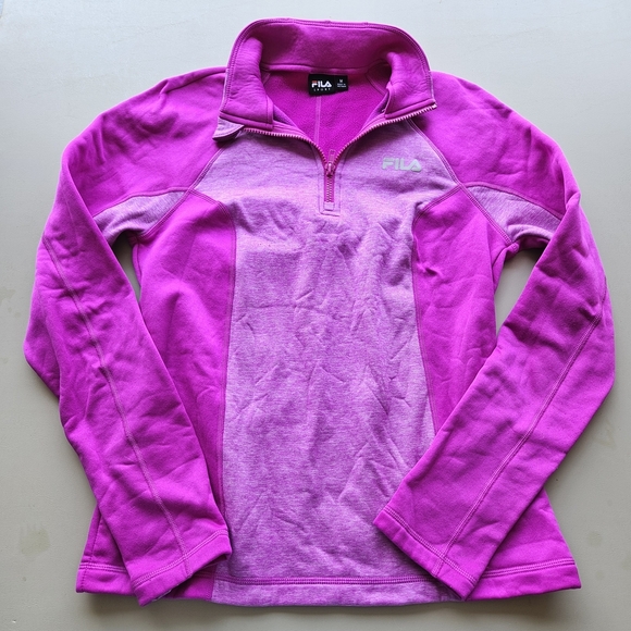 Fila Pink Quarter-Zip Pullover Medium - Picture 1 of 4